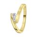Lucardi Dames Goldplated ring met zirkonia