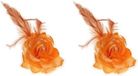 Merkloos Spaanse of Hawaii thema haarbloem - 2x stuks - oranje