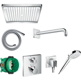 Hansgrohe Crometta E Pack Encastré Avec Mitigeur Thermostatique Ecostat Square Chromé