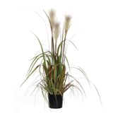 Mica Decorations Pluimgras Foxtail Wit In Pot 81 x 45 cm - Groen - PVC