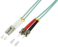 LogiLink FP3LT03 Glasvezel Optische vezel Aansluitkabel 3.00 m Turquoise [1x LC-stekker - 1x ST-stekker] 50/125 µ Multimode OM3