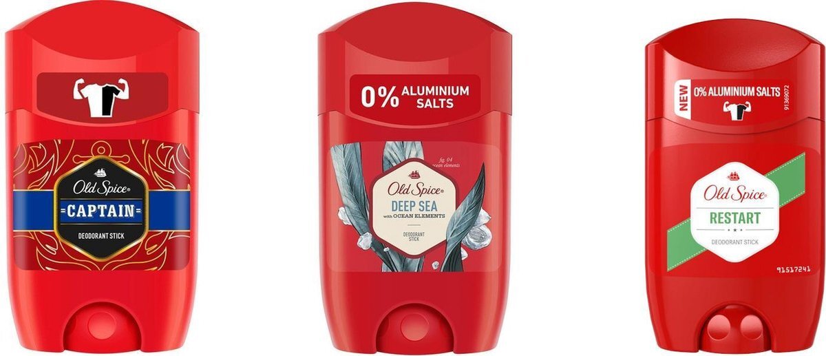 Old Spice deo stick mix 4 (Captain, Deep Sea, Restart) 3 * 50 ML