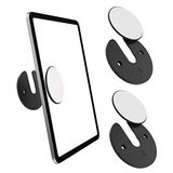 MoKo Universele wandhouder voor tablet-telefoon, set van 2 stuks, 90 graden draaibare, ronde, verstelbare tablethouder, apparaatopslag, compatibel met iPad, Kindle e-reader, smartphone, wifi-router, tv-box, zwart