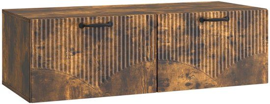 vidaXL Wandmontage TV-kast Gerookt eiken 98 x 41 x 30 cm Bewerkt hout