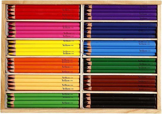 YellowLine Kleurpotloden Jumbo - 144 stuks - Diverse kleuren