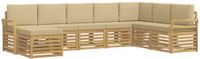 vidaXL Tuinset met 8 zitplaatsen, wit en beige, polyester
