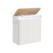 SONGMICS Panier à linge 150 litres - 3 compartiments de tri - Bambou - Blanc - LCB091W01