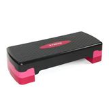TREXO Aerobic Step 68 x 28 cm, in hoogte verstelbaar 15-20 cm, roze/blauw/grijs