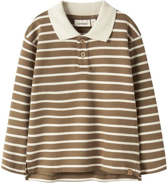 Lil' Atelier Top polo gestreept biologisch katoen lange mouw maat 92