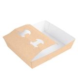 60 Thepack 60 stuks transportschalen 2 glazen + 1 deel 'Thepack' 230 g/m2, 24,5 x 22 x 5,5 cm, natuurlijk, gegolfd nano-microkarton