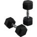 Ensemble d'haltères courtes Total 2 x 10 kg, haltères musculation fitness pour homme et femme, entraînement musculaire et haltérophilie - Métal caoutchouc noir