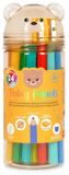 LEGAMI Kleurpotloden Set - Teddy Friends met puntenslijper - 24 kleuren