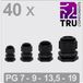 TRU COMPONENTS TC-13448344 Wartel Polyamide Zwart 40 stuk(s)
