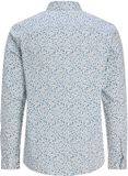 Jack & Jones Poplin overhemd Slim Fit Gebloemd Lange mouw Katoen Elastaan Heren XL Bright White