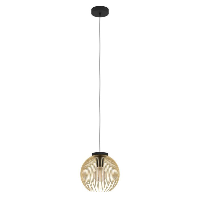 EGLO Venezuela Hanglamp - E27 - Ø 23,5 cm - Goud/Zwart - 3-lichts