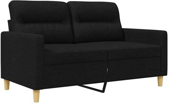 vidaXL Tweezitsbank 120 cm stof zwart