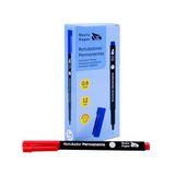 Raylu Paper 12 permanente markers, fijne punt, 0,6 mm, rood