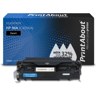 PrintAbout Huismerk HP 96A (C4096A) Toner Zwart - Zwart - Compatibel