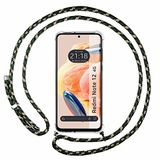 Tumundosmartphone Transparante beschermhoes voor Xiaomi Redmi Note 12 4G met koord groen/goud