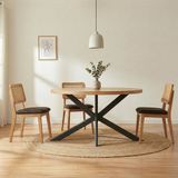 en.casa Tafelonderstel Svallersun plat ovaal profiel 140x78x72 cm zwart