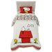 Franco Dekbed en lakenset, microvezel, rode pinda-snoopy, 4-delig Twin Size