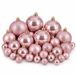 Mica Decorations Kerstballenset Roze 46 Stuks - Onbreekbare Kerstballen van Gerecycled Polystyreen - Kerstbal met Diameter 8 cm - Glanzende, Matte en Glitter Afwerking - Ø8 cm