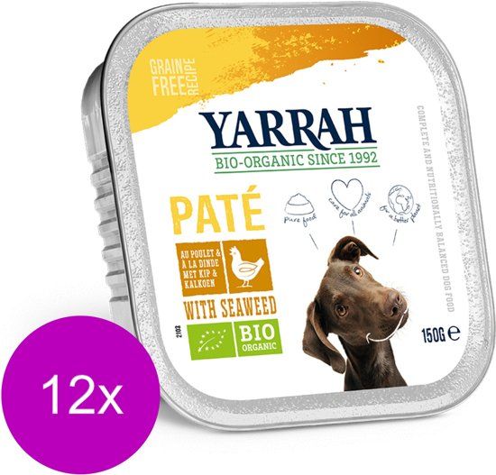 YARRAH Bio Alu Pate Graanvrij - Hondenvoer - 12 x 150 g