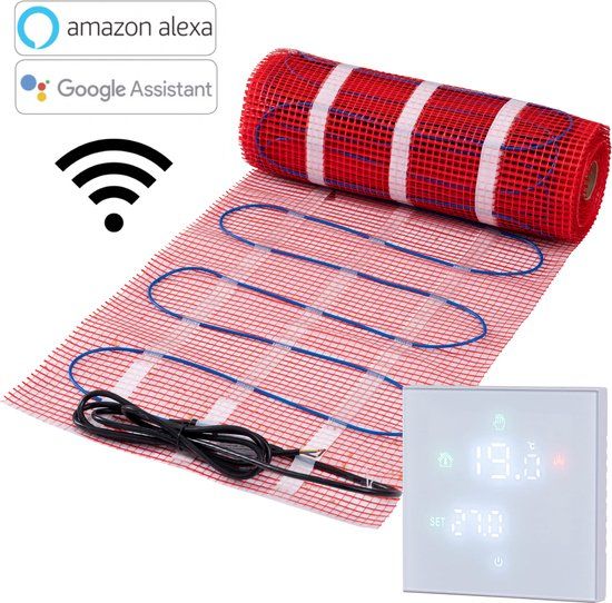 Vloer-verwarming Elektrische vloerverwarming set 1200W met WiFi thermostaat 6 m2