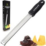 HI NATURE™ Premium Rasp zester - Handrasp lang- Citroenrasp - Kaasrasp - Gemberrasp - Knoflookrasp | Roestvrij staal Zwart