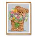 Trimits Grote kruissteek borduurset - geteld borduurwerk voor volwassenen, beginners, kinderen, kerstcadeaus, muurkunst voor thuis, Aida canvas 11 draden 44 x 57 cm, teddybeer (frame