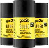Got2b Glued Styling Haarwax Stick - 3 x 50 gr - Voordeelverpakking