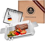 Merkloos RVS traploos verstelbare grillmand tot 28 cm