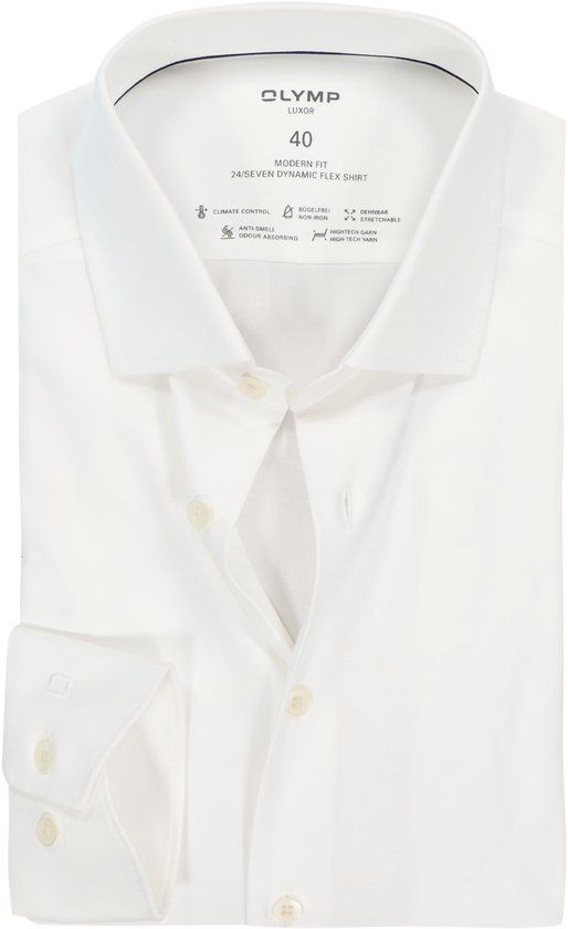 OLYMP Luxor 24/7 modern fit overhemd - twill - lichtbeige