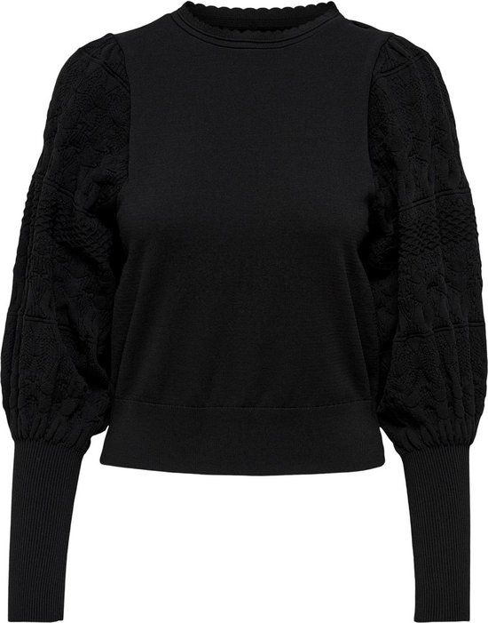 ONLY ONLMELITA L/S O-NECK PULLOVER KNT Women's Sweater - Black - Size XS