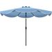 Parasol rond balcon parasol plage avec inclinaison 3 fois manivelle 8 baleines Ø265 x 235h cm bleu ciel