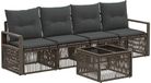 vidaXL Banc de jardin - Ensemble - 4 places assises - Gris - Polyrattan