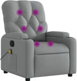 vidaXL Massagestoel Lichtgrijs Stof