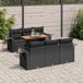 Maison Exclusive - Ensemble de meubles de jardin 7 pièces avec canapé et coussins, noir, en polyrotin