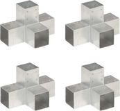 vidaXL Paalverbindingen 4 st x-vorm 91x91 mm gegalvaniseerd metaal