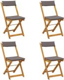 vidaXL Bistrostoelen voor buiten, 4 stuks, donkergrijs