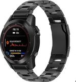 By Qubix - Titanium schakelband - Zwart - 26mm Quickfit - Geschikt voor Garmin Epix Pro Gen 2 (51mm) / Quatix 7X / 6X & Tactix 7 (pro)
