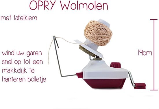Opry wolmolen / wolwinder met tafelklem