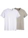 Levi's Slim 2-Pack Crewneck Tee T-shirt voor heren (2 stuks), Wit/Med Heather Grey