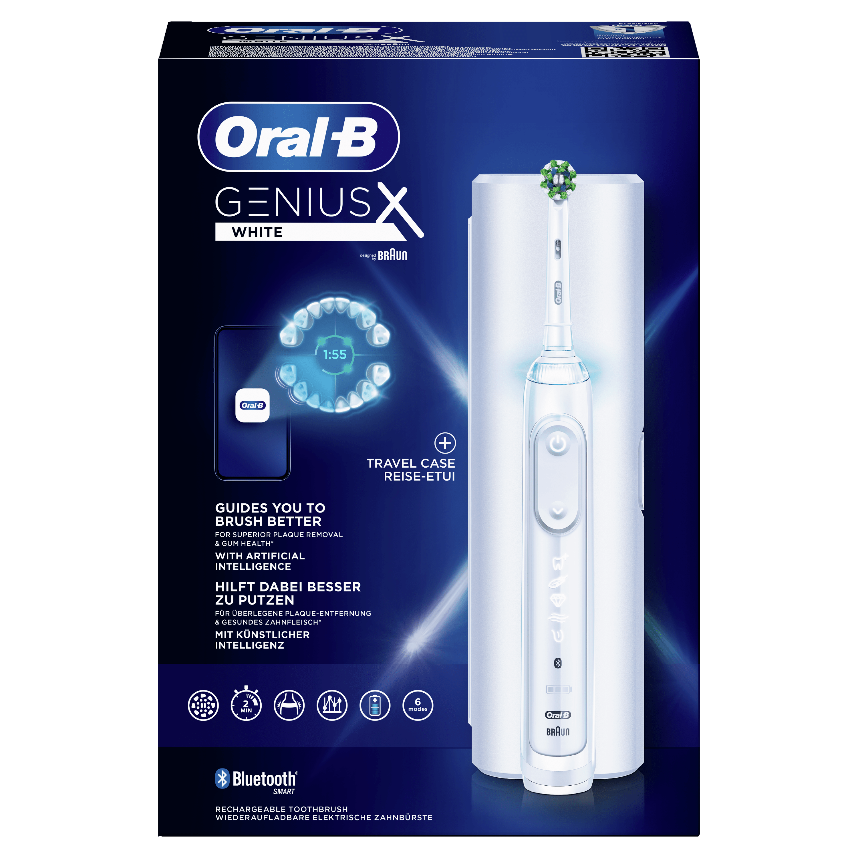 Oral-B Genius X Oral-B Genius X Witte Elektrische Tandenborstel Ontworpen Door Braun wit
