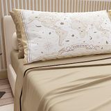 PETTI Artigiani Italiani - Katoenen beddengoed met kussenslopen met digitale print, bedlakens voor Franse bedden, beddengoedset voor Frans bed, taupe, 100% Made in Italy