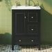 Meuble de salle de bain 60 cm laqué blanc avec vasque céramique - 3 tiroirs, 1 porte soft-close - Rangement optimisé