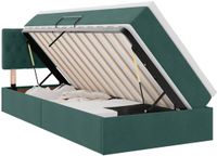 vidaXL LED opbergbed met matras Donkergroen 100 x 200 cm Fluweel
