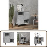 vidaXL Dressoir - 60x35x70 cm - Bewerkt Hout - Betongrijs