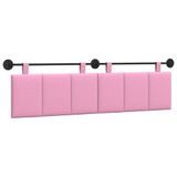 vidaXL Hangend hoofdbord Roze Stof