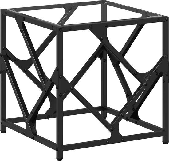 vidaXL Salontafel met transparant glazen blad 40x40x41 cm staal